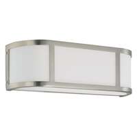 15" - 2 Light - 100W Max Brushed Nickel Finish Satin White Glass Nuvo Lighting