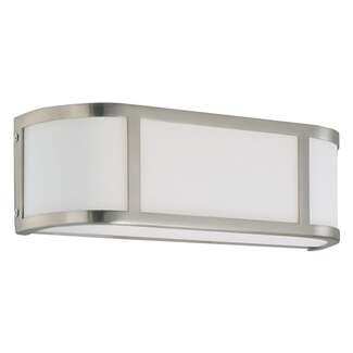 15" - 2 Light - 100W Max Brushed Nickel Finish Satin White Glass Nuvo Lighting