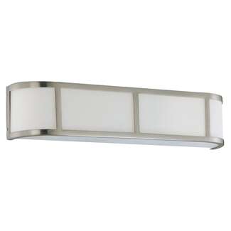24" - 3 Light - 100W Max Brushed Nickel Finish Satin White Glass Nuvo Lighting