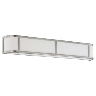 32" - 4 Light - 100W Max Brushed Nickel Finish Satin White Glass Nuvo Lighting
