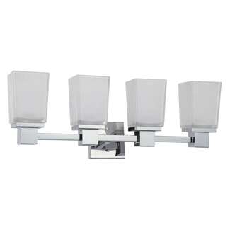 26" - 4 Light - 100W Max Polished Chrome Finish Sandstone Etched Glass Nuvo Lighting