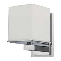 5.25" - 1 Light - 100W Max Polished Chrome Finish Satin White Glass Nuvo Lighting