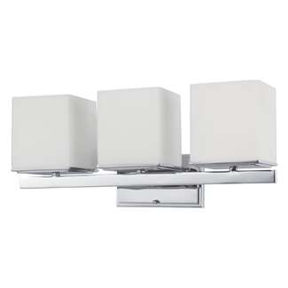22&quot; - 3 Light - 100W Max Polished Chrome Finish Satin White Glass Nuvo Lighting