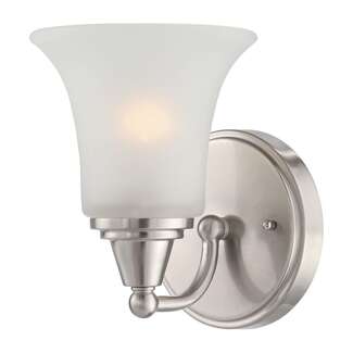 6" - 1 Light - 100W Max Brushed Nickel Finish Frosted Glass Bell Shades Nuvo Lighting