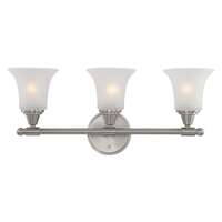 24&quot; - 3 Light - 100W Max Brushed Nickel Finish Frosted Glass Bell Shades Nuvo Lighting