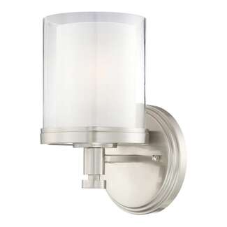 5&quot; - 1 Light - 100W Max Brushed Nickel Finish Clear &amp;amp; Frosted Glass Nuvo Lighting