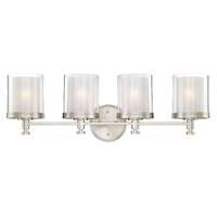 30&quot; - 4 Light - 100W Max Brushed Nickel Finish Clear &amp;amp; Frosted Glass Nuvo Lighting
