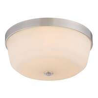 15&quot; - 3 Light - 60W Max Brushed Nickel Finish White Glass Nuvo Lighting