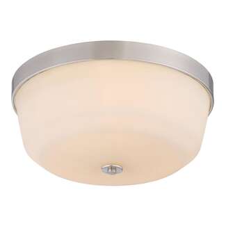 15&quot; - 3 Light - 60W Max Brushed Nickel Finish White Glass Nuvo Lighting