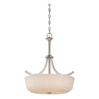 19.5&quot; - 4 Light - 60W Max Brushed Nickel Finish White Glass Nuvo Lighting