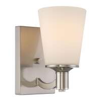 5.13" - 1 Light - 100W Max Brushed Nickel Finish White Glass Nuvo Lighting