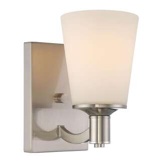 5.13" - 1 Light - 100W Max Brushed Nickel Finish White Glass Nuvo Lighting