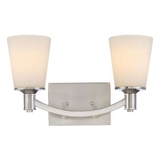 16&quot; - 2 Light - 100W Max Brushed Nickel Finish White Glass Nuvo Lighting