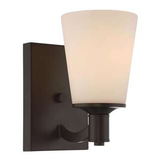 5.13" - 1 Light - 100W Max Aged Bronze Finish White Glass Nuvo Lighting