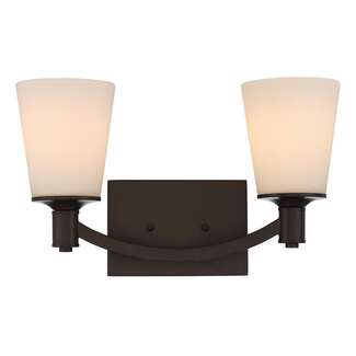 16&quot; - 2 Light - 100W Max Aged Bronze Finish White Glass Nuvo Lighting