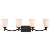 33&quot; - 4 Light - 100W Max Aged Bronze Finish White Glass Nuvo Lighting