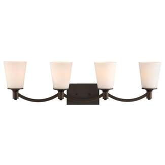 33" - 4 Light - 100W Max Aged Bronze Finish White Glass Nuvo Lighting