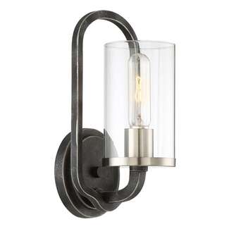 7" - 1 Light - 40W Max Iron Black Finish Clear Glass Nuvo Lighting