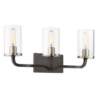 24" - 3 Light - 100W Max Iron Black Finish Clear Glass Nuvo Lighting