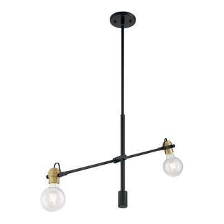 2 Lamp - 100W Max Black Finish Brass Accents Nuvo Lighting