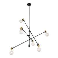 6 Lamp - 100W Max Black Finish Brass Accents Nuvo Lighting