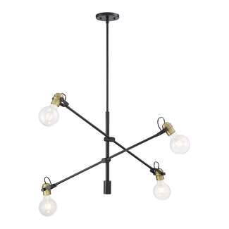 4 Lamp - 100W Max Black Finish Brass Accents Nuvo Lighting