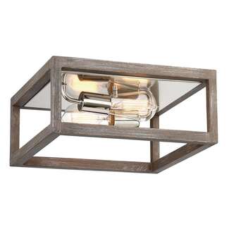 12.5&quot; - 2 Light - 60W Max Driftwood Finish Polished Nickel Accents Nuvo Lighting
