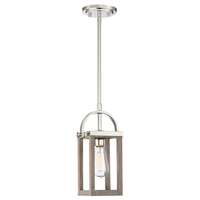 7&quot; - 1 Light - 60W Max Driftwood Finish Polished Nickel Accents Nuvo Lighting
