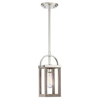 7&quot; - 1 Light - 60W Max Driftwood Finish Polished Nickel Accents Nuvo Lighting