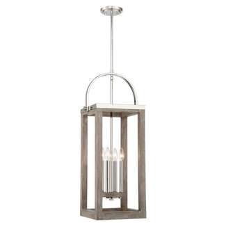 14&quot;x36&quot; - 4 Light - 60W Max Driftwood Finish Polished Nickel Accents Nuvo Lighting