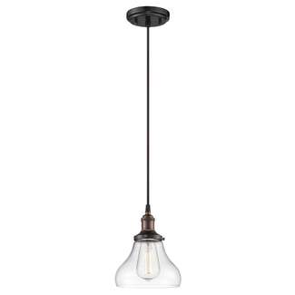 7&quot; - 1 Light - 100W Max Rustic Bronze Finish Clear Glass Nuvo Lighting