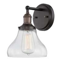 7" - 1 Light - 100W Max Rustic Bronze Finish Clear Glass Nuvo Lighting