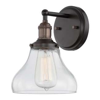 7" - 1 Light - 100W Max Rustic Bronze Finish Clear Glass Nuvo Lighting