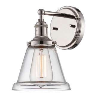 6.5" - 1 Light - 100W Max Polished Nickel Finish Clear Glass Nuvo Lighting