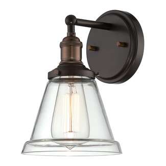 6.5" - 1 Light - 100W Max Rustic Bronze Finish Clear Glass Nuvo Lighting
