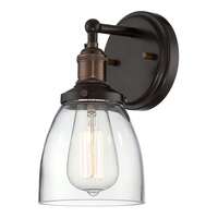 5.13" - 1 Light - 100W Max Rustic Bronze Finish Clear Glass Nuvo Lighting