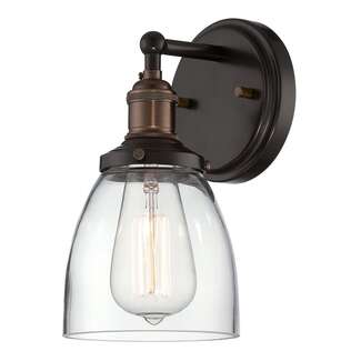 5.13" - 1 Light - 100W Max Rustic Bronze Finish Clear Glass Nuvo Lighting