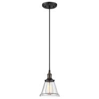 6.5&quot; - 1 Light - 100W Max Rustic Bronze Finish Clear Glass Nuvo Lighting