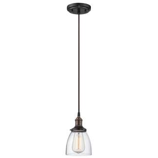5&quot; - 1 Light - 100W Max Rustic Bronze Finish Clear Glass Nuvo Lighting