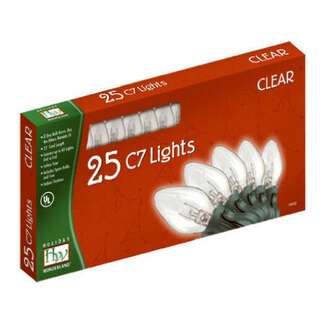 Holiday Wonderland Incandescent - C7 Clear Transparent - 25 Lights