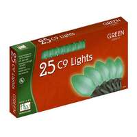 Holiday Wonderland Incandescent - C9 Green Transparent - 25 Lights