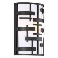 8" - 2 Light - 60W Max Candelabra Base Textured Black Finish White Fabric Shade Nuvo Lighting