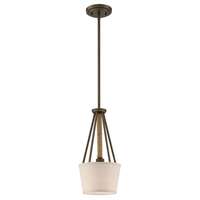 8&quot; - 1 Light - 60W Max Mahogany Bronze Finish Beige Linen Shade Wrapped Rope Accents Nuvo Lighting