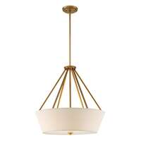 22&quot; - 4 Light - 60W Max Natural Brass Finish Almond Mesh Shade Nuvo Lighting
