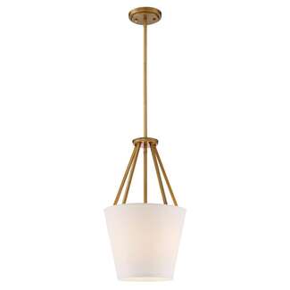 12&quot; - 1 Light - 60W Max Candelabra Base Natural Brass Finish Almond Mesh Shade Nuvo Lighting