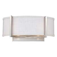 16" - 2 Light - 60W Max Brushed Nickel Finish Slate Gray Fabric Shade Nuvo Lighting