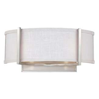 16" - 2 Light - 60W Max Brushed Nickel Finish Slate Gray Fabric Shade Nuvo Lighting