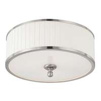 15&quot; - 3 Light - 60W Max Brushed Nickel Finish Pleated White Shade Frosted Glass Nuvo Lighting