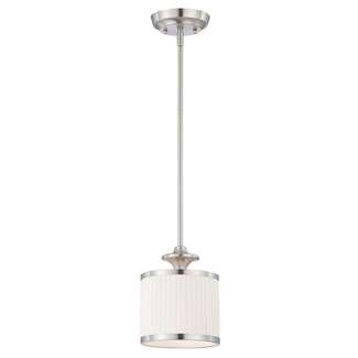 7&quot; - 1 Light - 60W Max Brushed Nickel Finish Pleated White Shade Nuvo Lighting