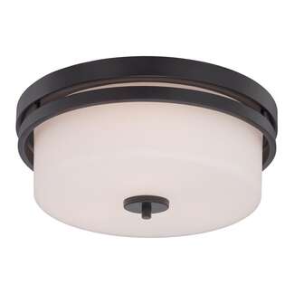 15&quot; - 3 Light - 60W Max Aged Bronze Finish Etched Opal Glass Nuvo Lighting